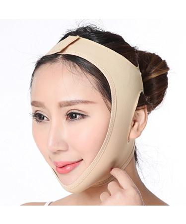 1PC Face Lift Up Belt Lycra Face Lift Bandage Flexible Double Chin Reducer for V Shaped Face(XL)