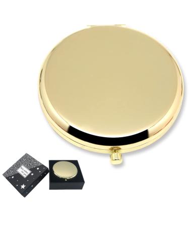WOOYALIN Magnifying Compact Cosmetic Mirror 2.75 Inch Round Pocket Makeup Mirror Handheld Travel Makeup Mirror Portable Mirror Pocket Mirror Gold Gold 1