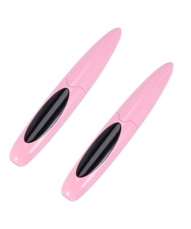 Fegtrtyoa 2X Electric Heated Eyelash Curler USB Charge Makeup Curling Kit Long Lasting Natural Eye Lash Curler Pink