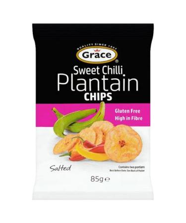Grace Plantain Chips Sweet Chilli 85g Box of 9-Fd