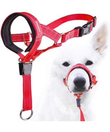 Zerodis Dog Head Halter with Safety Strap Stops Heavy Pulling On The Leash Padded Headcollar for Small Medium and Large Dog Sizes Adjustable Head Collar for Dogs (Red) L (about 6 8 Years Old) Red - Buy Online on GoSupps.com