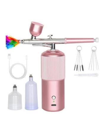 Fattoz Airbrush Set - Handheld Airbrush Compressor Rechargeable Metal for Nail Art Cosmetics Cake Decorating