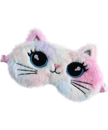 Lovely Cartoon Cat Kitty Sleep Mask for Women - Soft Plush Blindfold for Nap and Night Sleeping - Buy Online on GoSupps.com