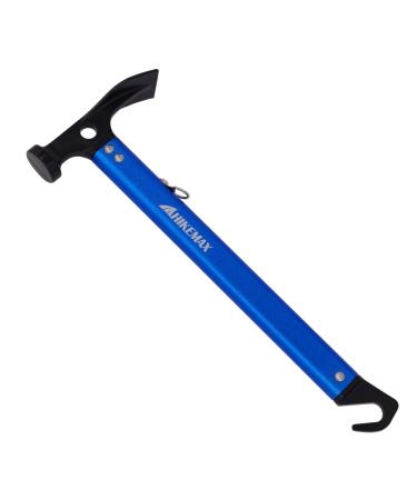 Hikemax Lightweight Outdoor Camping Hammer Aluminum Tent Hammer with Tent Stake Remover, 13-Ounce Blue Hammer