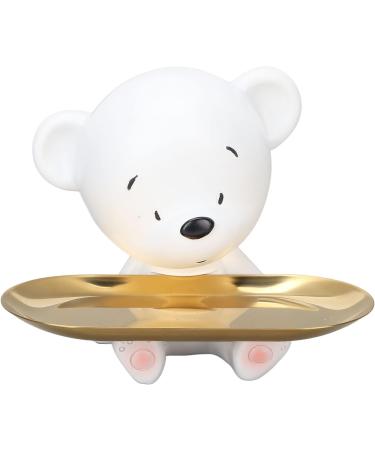 Ververt Touch Jewelry Layer Tray - Exquisite Rings & Necklaces Organizer Elegant White & Gold Jewelry Storage Bowl 20.3 x 15.2 cm - Buy Online on GoSupps.com