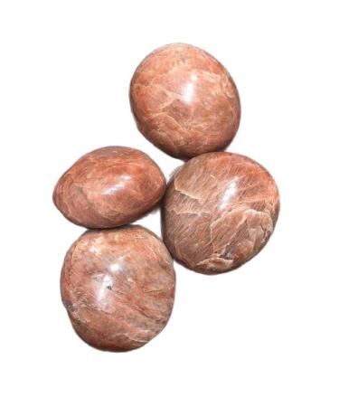 Quartz Crystals Palm Stones Natural Gemstones Peach Moonstone Crystal Stones for Craft Reiki Home Decor Gifts - (Size: 40-60mm)