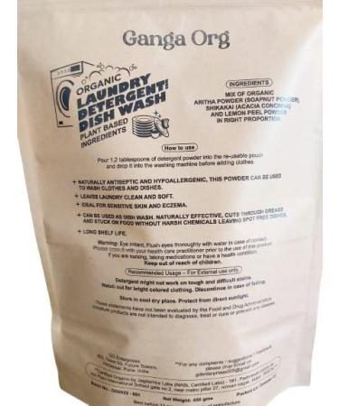 Ganga Org Organic Laundry Detergent Powder | Zero Chemicals & Natural Ingredients | Stain Fighting Power for Eco-Friendly Cleaning - Buy Online on GoSupps.com