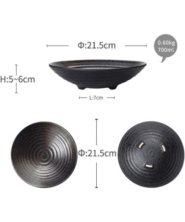JF-Xuan 700ml Creative Retro Noodle Bowl Ceramics Tableware Plate Black Salad Bowl (Color : 6912001000) Bowls - Buy Online on GoSupps.com