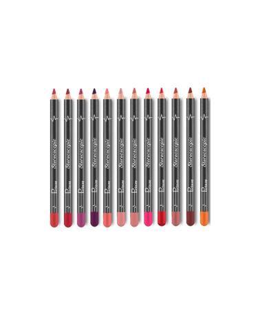 12 Colors Lip Liner Pencil Set Professional waterproof durable smooth highly pigmented colored lipline make-up 12 pieces a