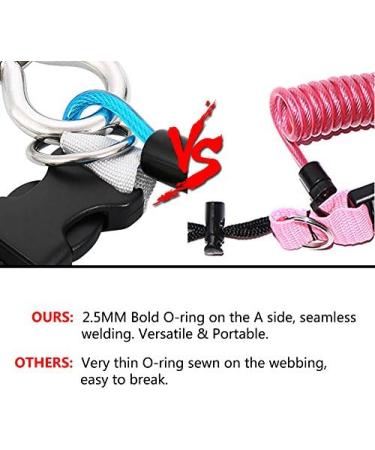 Diving Hook: Stainless Steel Reef Double Hook with Spiral Coil Lanyard & Quick-Release Buckle - Blue - Buy Online on GoSupps.com
