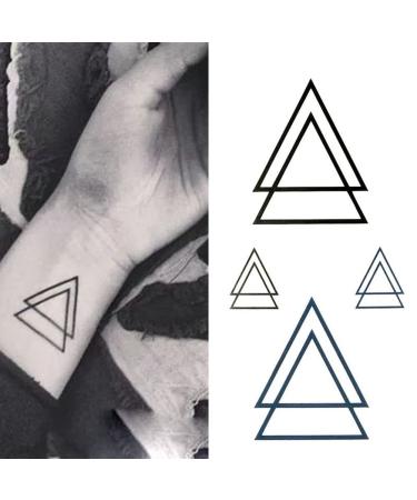 Oottati Small Cute Geometric Triangles Temporary Tattoo Wrist - Set of 2 - Buy Online on GoSupps.com