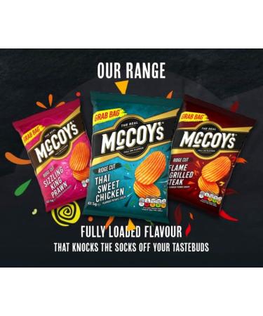 McCoy's FLAME GRILLED STEAK Grab Bag Crisps 45g (Multipack BOX of 36) - Fully loaded with flavour iconic ridged crisp unmistakable crunch Multipack Flame Grilled Steak 1 count (Pack of 36) - Buy Online on GoSupps.com