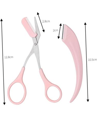 NOLITOY Crescent Moon Eyebrow Trimmer Set 3 Stainless Steel Face Razors for Women & Men | Eyebrow Shaping Tool Kit in Pink - Perfect for Precise Eyebrow Grooming - Buy Online on GoSupps.com