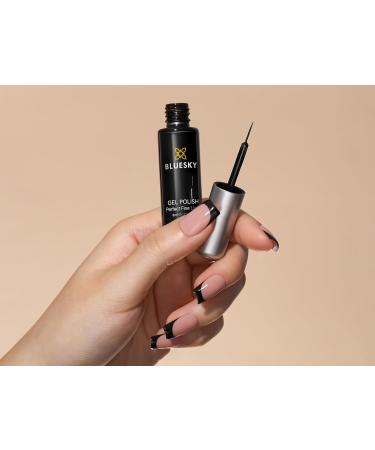 Bluesky Gel Polish Fine Liner Nail Art Gel Polish Black Chalk - 8g Matte Fine Line Gel for Nail Design (Requires Drying Under UV LED Lamp) - Buy Online on GoSupps.com