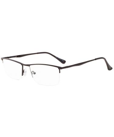 Eyekepper Quality Half Rim Metal Reading Glasses Spring Hinge Reading Aid in Black+3.00