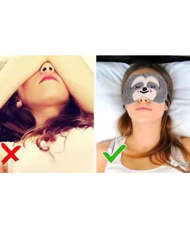 Soft Plush Sloth Sleep Eye Mask Set - Funny Nap Cover for Home and Travel - Grey/Brown - Kids to Adults - Buy Online on GoSupps.com
