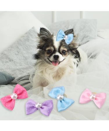 20 Pieces Dog Hair Clips & Loops - Faux Pearl Hair Bands for Puppies & Cats - Ideal Dog Salon Accessories - Buy Online on GoSupps.com
