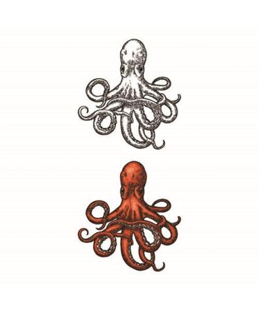 Kids Party Favor Waterproof Temporary Tattoo Sticker Set | Jellyfish Octopus Squid Cartoon Design | 10.5X6cm | Pack of 12 - Buy Online on GoSupps.com