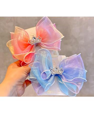 FEIFEI'S BOW Baby Girls Princess Chiffon Diamond Crown Unicorn Hair Clip - Multi Colour Toddler Infants Party Dress Costume Photo Prop - Buy Online on GoSupps.com