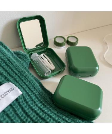 Miedeon Mini Travel Contact Lens Etui Set - 4-Piece Green Holder with Mirror | Portable Contact Lens Case & Travel Accessories - Buy Online on GoSupps.com