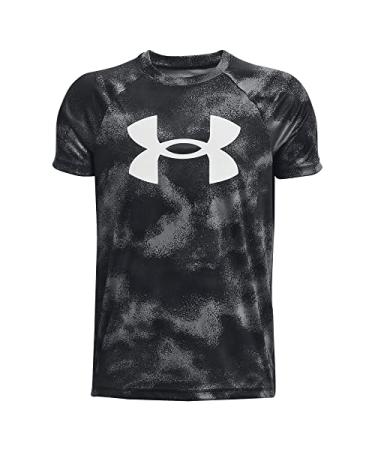 Under Armour Boys' Tech Big Logo Printed Short-Sleeve T-Shirt (007) Black / / White Large