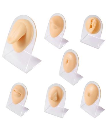 GatherTOOL 1PC Soft Silicone Flexible Nose Model Displays Human Ear Mouth Eye Tongue Model Simulation for Jewelry Display Teaching Tool (Color : Right Ear)