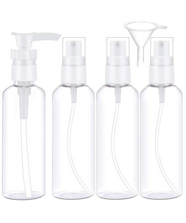 Broadream 4 pieces of transparent travel bottles 100 ml set of spray bottles for travel TSA-lined aircraft set with travel bottles