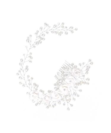 minkissy Accessories hair accessories bridal headpiece flower hair accessories hair accessories for bridal hair accessories bridal comb bridal headdress catwalk bride white issue Kids