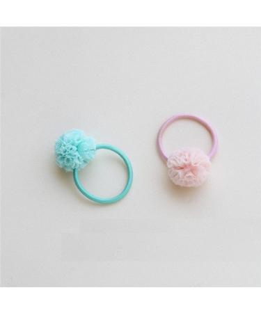 Hot&Sattion 20pcs Flower Pom Ball Hair Ties for Girls | Small Hair Ties for Kids | Multicolor Stretchy Ponytail Holders - Buy Online on GoSupps.com