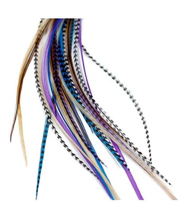 Real Feather Hair Extensions - Midnight Naturals (5 Feathers)