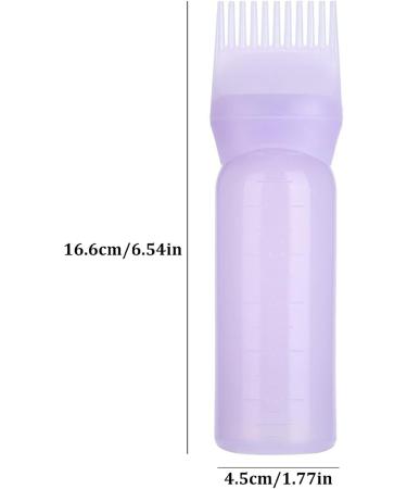Hair Dye Bottle 160ML Shampoo Bottle Hair Comb Applicator Bottle Brush Bottle for Hair Dyeing Tool Purple Colouring Tools Accessories - Buy Online on GoSupps.com