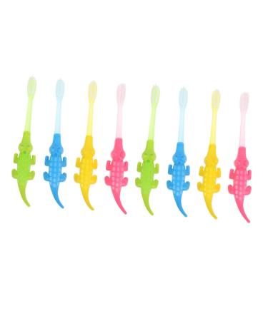 Minkissy Small crocodile toothbrush for children oral care decorative toothbrush children's toothbrush massage tool baby toothbrush PP manual small animals toddlers 32 pieces