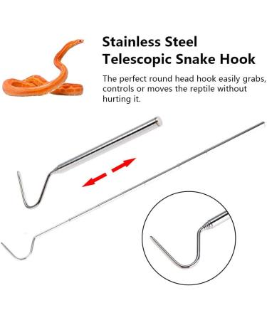 Tebinzi Snake Tongs | Stainless Steel Snake Catcher Tool Reptile Hook Length 6.30-26.78in Maintain A Safer Distance for Catching Controlling Moving Copperhead Silver - Buy Online on GoSupps.com