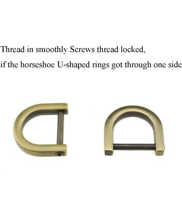 Hahiyo D-Rings with Screw Shackle Horseshoe U Shape Key Ring 9.2mm Inner Width - Bronze, 6 Pieces - Buy Online on GoSupps.com
