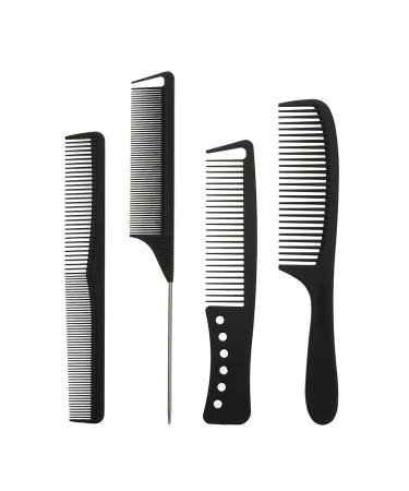SLIPPET Hair Comb Styling Set 4 Pieces Fine Wide Tooth Comb Rat tail Comb Cutting Comb Parting Comb Anti Static Combs for men women dry wet hair thin curly hairdressing Set