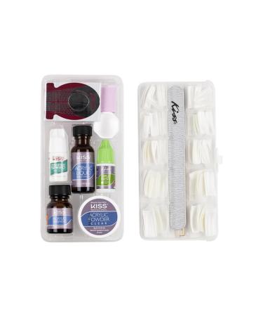 Buy KISS Complete Salon Acrylic Fake Nails Kit - Manicure Essentials with Liquid Primer Powder & Glue - Long Bubble Free Nails for Perfect Nail Art - Buy Online on GoSupps.com