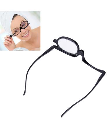 Magnifying Makeup Glasses Magnifying Eye Makeup Glasses Single Lens Rotating Glasses Women Makeup Essential Tool(Black 350)