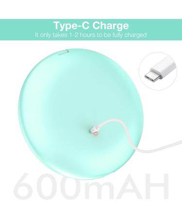wobsion Travel Makeup Mirror with Lights Rechargeable Dimmable 26 Leds Light Mirror 1x/10x Magnification Compact Mirror with Light 4in Handheld Portable Mirror for Handbag Gifts for Girls Cyan - Buy Online on GoSupps.com