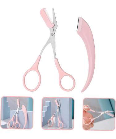 NOLITOY Crescent Moon Eyebrow Trimmer Set 3 Stainless Steel Face Razors for Women & Men | Eyebrow Shaping Tool Kit in Pink - Perfect for Precise Eyebrow Grooming - Buy Online on GoSupps.com