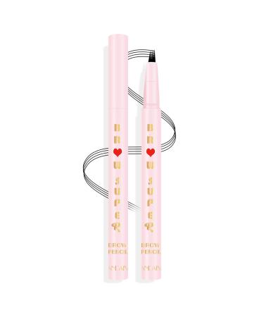 Anglicolor Eyebrow Pencil Liquid Eyebrow Pen with Micro-Fork Tip Long Lasting and Waterproof Microblading Eyebrow Pen Smudgeproof Brow Pen for Easy Natural Eyebrow Creation (05 Black)