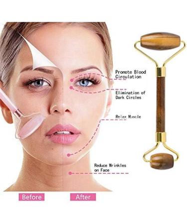 Jeenuuder Natural Stone Face Roller Slim Lifting Tool Natural Jade Roller Stone Wrinkle Remove Skin Beauty Care - Buy Online on GoSupps.com