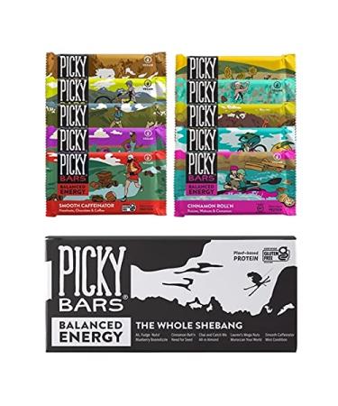 Picky Bars Real Food Energy Bars, Plant Based Protein, Whole Shebang Multi Flavor Variety Pack, All-Natural, Gluten Free, Non-GMO, Non-Dairy, Pack of 10 10 Flavor Variety 10 Count (Pack of 1)