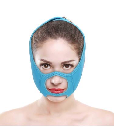V Line Mask Pain Free Face Lifting Belt Thin Face Mask Facial Masks Firming Face Lift Tape Neck Mask V Shaped For Masks Slimming Face Mask (Blue)