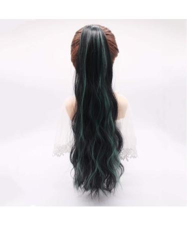 Horsetail Wig for Women | Long Curly Clip-On Ponytail | Fluffy Highlights in Black & Arctic Green | Perfect for Any Occasion - Buy Online on GoSupps.com