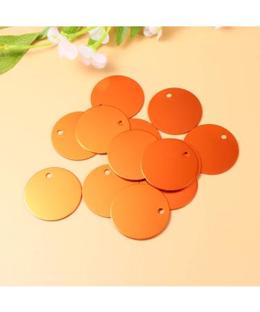 Milists 25-Piece Aluminum Alloy Blank Tags for Pets | Round Dog ID Tags with Hole | DIY Dog Accessories (Orange 5cm/1.4in) - Buy Online on GoSupps.com