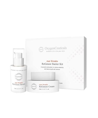 OxygenCeuticals ReGenon Starter Kit 2-Step Anti-Aging System with Antioxidant Serum & Cream 20 000ppm of Idebenone