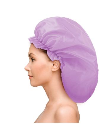 Jumbo Shower Caps Set - Waterproof Extra Large Caps for Women & Girls (Black/Blue/Pink/Purple) - Blank Pattern Design - Buy Online on GoSupps.com
