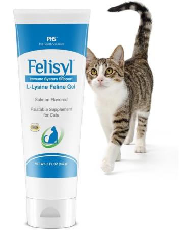 L-Lysine Gel for Cats - Immune System Support - Supplement Support for Healthy Tissue Respiratory and Vision - Salmon-Flavored - Made in The USA - 5 oz