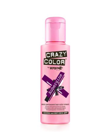 Renbow Crazy Color Semi Permanent Hair Color Cream Aubergine No.50 100ml Aubergine 100 ml (Pack of 1)