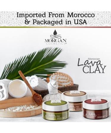 Morgan Cosmetics Moroccan Red Clay Powder | Organic Clay Mask for Acne & Silky Smooth Skin | 4 Oz (100g - Buy Online on GoSupps.com